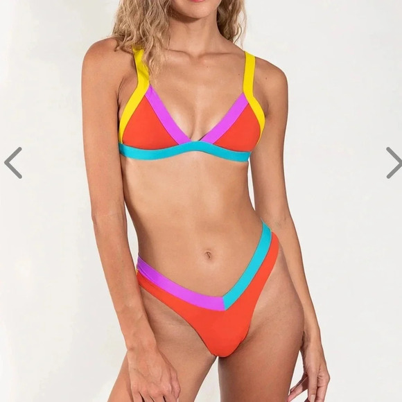 NWT OneOne Swimwear Bikini SET Brighton Red Blue Purple Yellow NEW Jesse Kameron - Picture 6 of 17